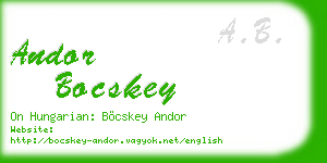 andor bocskey business card