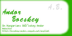 andor bocskey business card